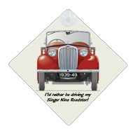 Singer Nine Roadster 1939-49 Car Window Hanging Sign